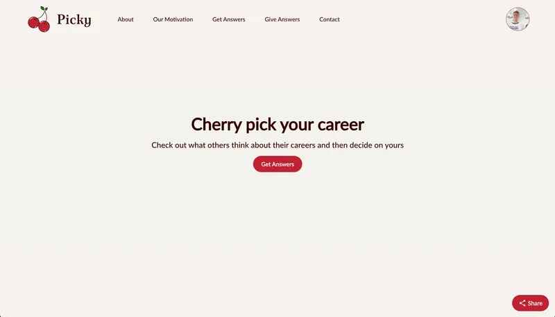 The Picky website